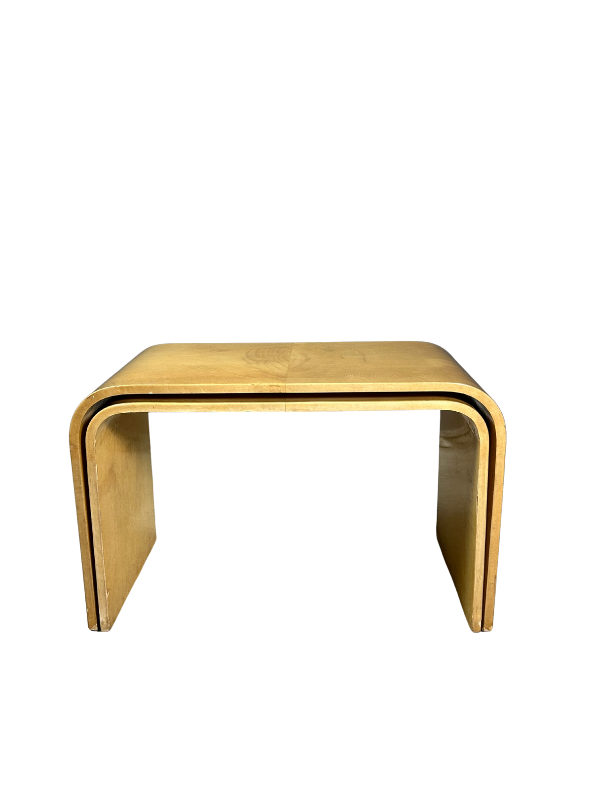 1970s Aldo Tura (attr.) : lacquered goatskin parchment nesting tables, Italy