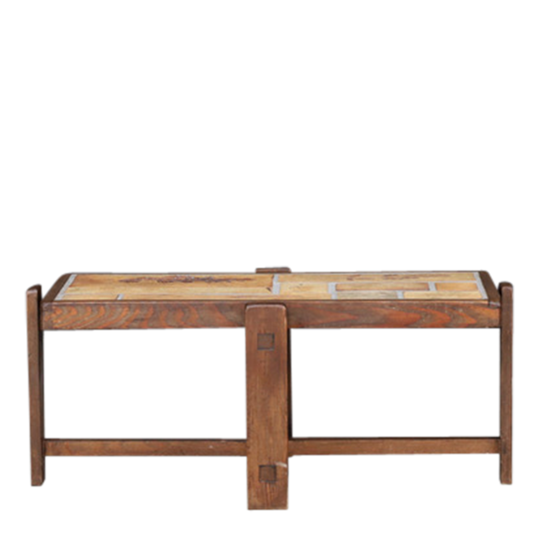 1970s Roger Capron : "Herbier" ceramic tile coffee table, France