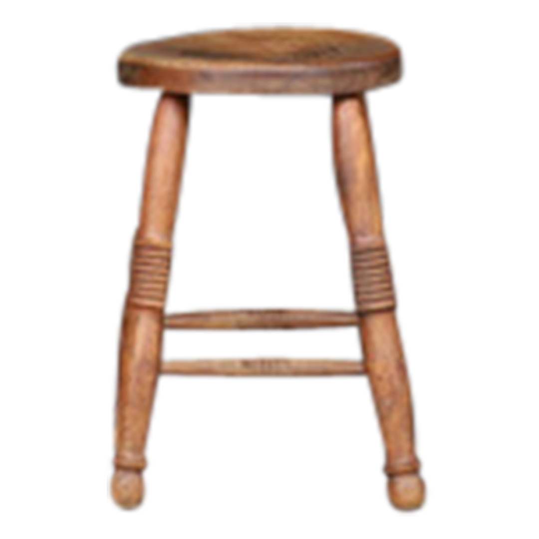 1950s French : turned wood stool, Charles Dudouyt style
