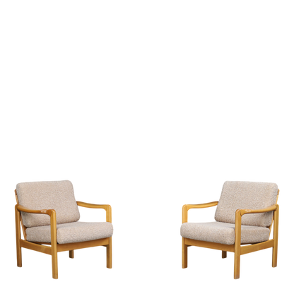 1960s Walter Knoll : solid beechwood "Stella" armchair