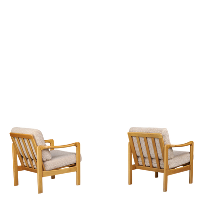 1960s Walter Knoll : solid beechwood "Stella" armchair