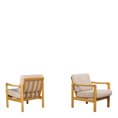 1960s Walter Knoll : solid beechwood "Stella" armchair