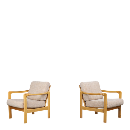 1960s Walter Knoll : solid beechwood "Stella" armchair