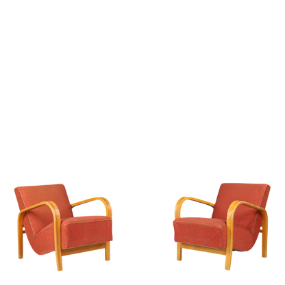 1950s Czech : sculpted bent beechwood armchair