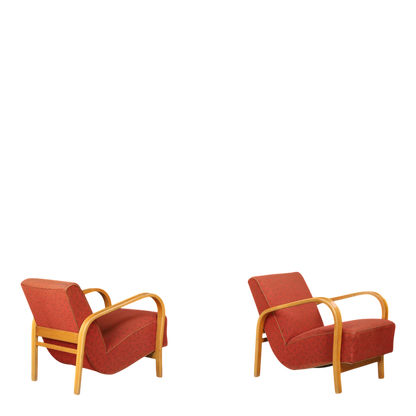 1950s Czech : sculpted bent beechwood armchair