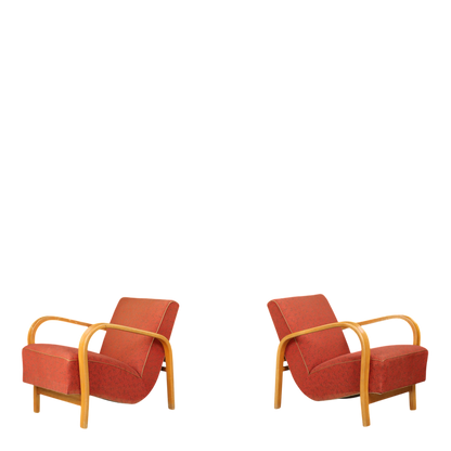 1950s Czech : sculpted bent beechwood armchair