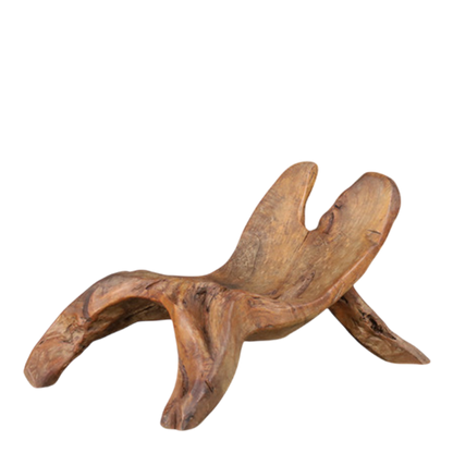 1960s French : hand sculpted chestnut lounge chair