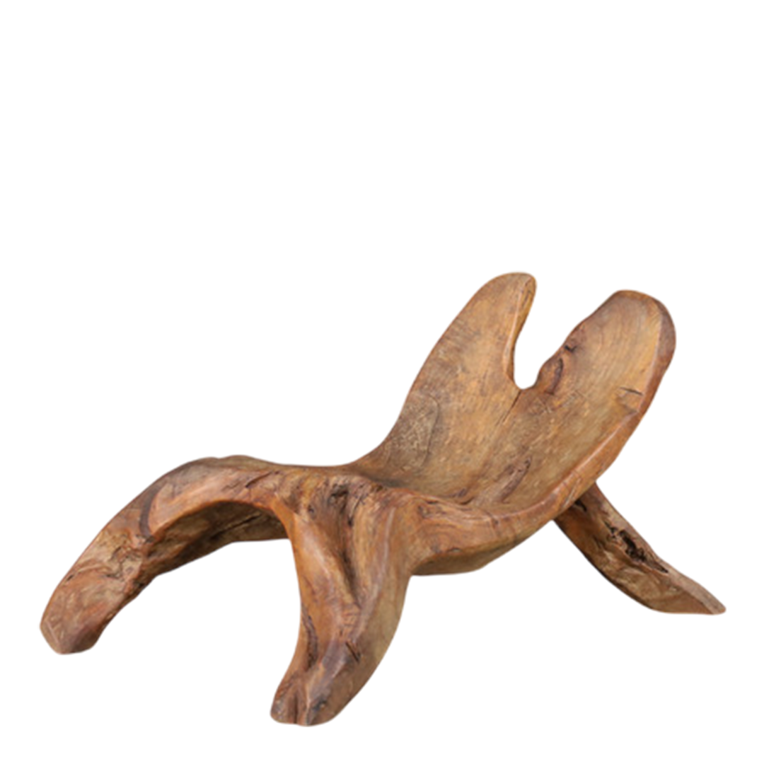 1960s French : hand sculpted chestnut lounge chair