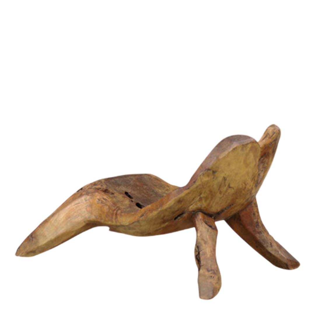 1960s French : hand sculpted chestnut lounge chair