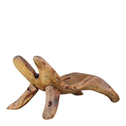1960s French : hand sculpted chestnut lounge chair