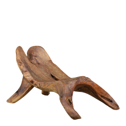1960s French : hand sculpted chestnut lounge chair