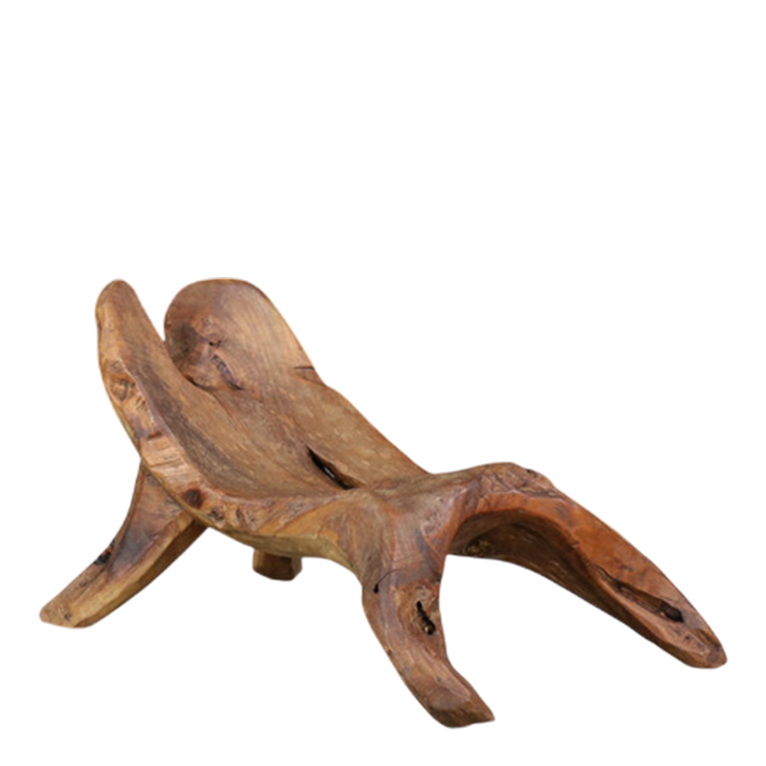 1960s French : hand sculpted chestnut lounge chair