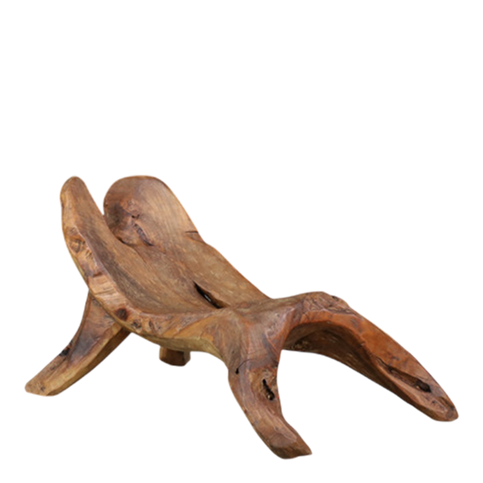 1960s French : hand sculpted chestnut lounge chair