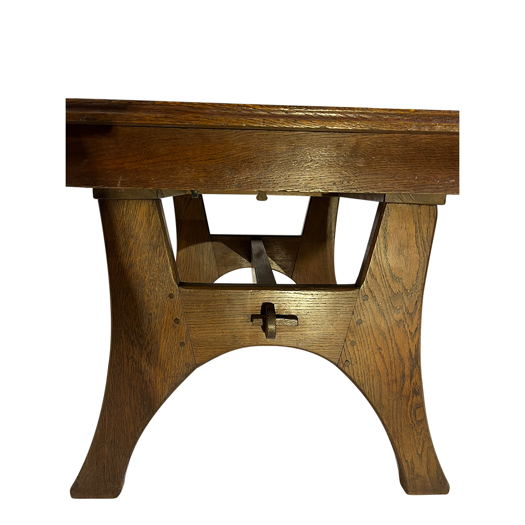 c1910 Léon Jallot : solid oakwood Art Nouveau dining table