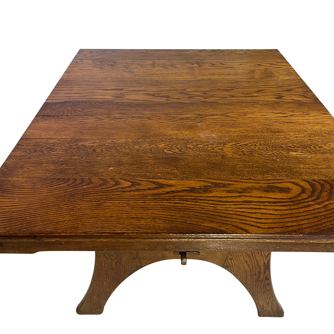 c1910 Léon Jallot : solid oakwood Art Nouveau dining table