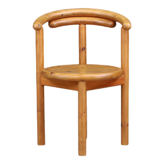 1970s Daumiller Style : set of eight solid pinewood dining chairs