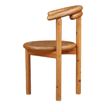 1970s Daumiller Style : set of eight solid pinewood dining chairs