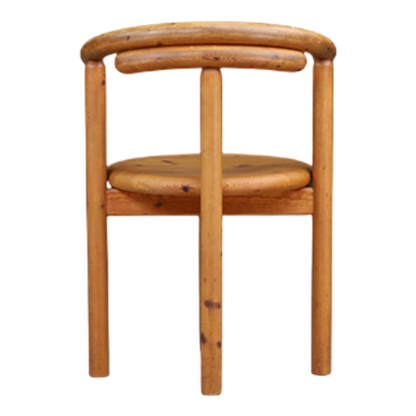 1970s Daumiller Style : set of eight solid pinewood dining chairs