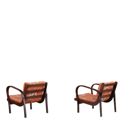 1940s Kozelka & Kropáček : sculptural low lounge chair, Czech