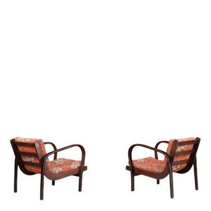 1940s Kozelka & Kropáček : sculptural low lounge chair, Czech