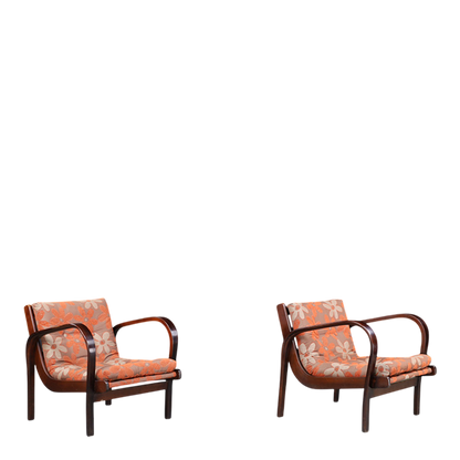 1940s Kozelka & Kropáček : sculptural low lounge chair, Czech