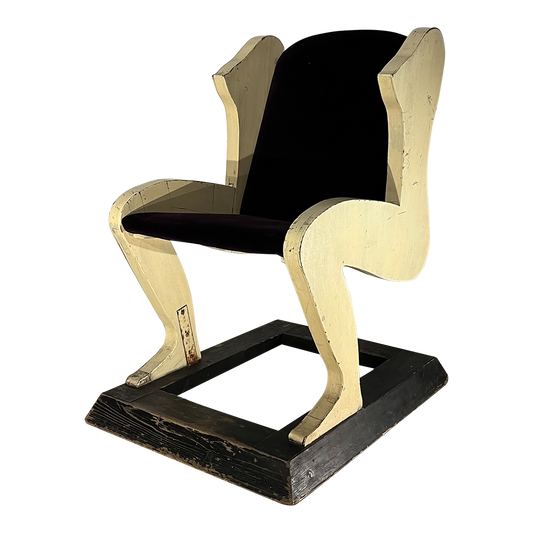 1950s French : Surrealist "Art Brut" painted sculptural studio chair