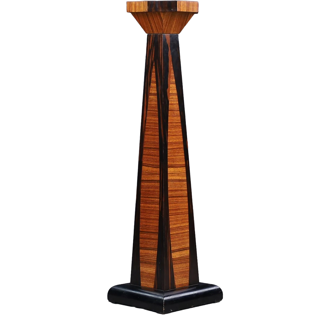 c1910 Austrian : Viennese Secession 47" pedestal in Zebrano & Macassar Ebony