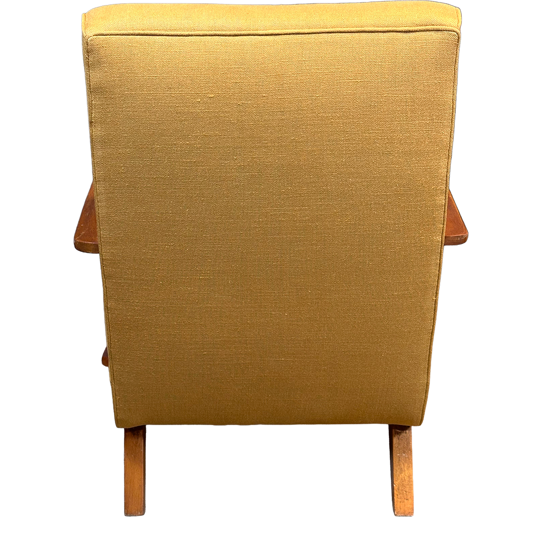 c1940 Jindřich Halabala : pair classic bentwood H-269 armchair in mustard