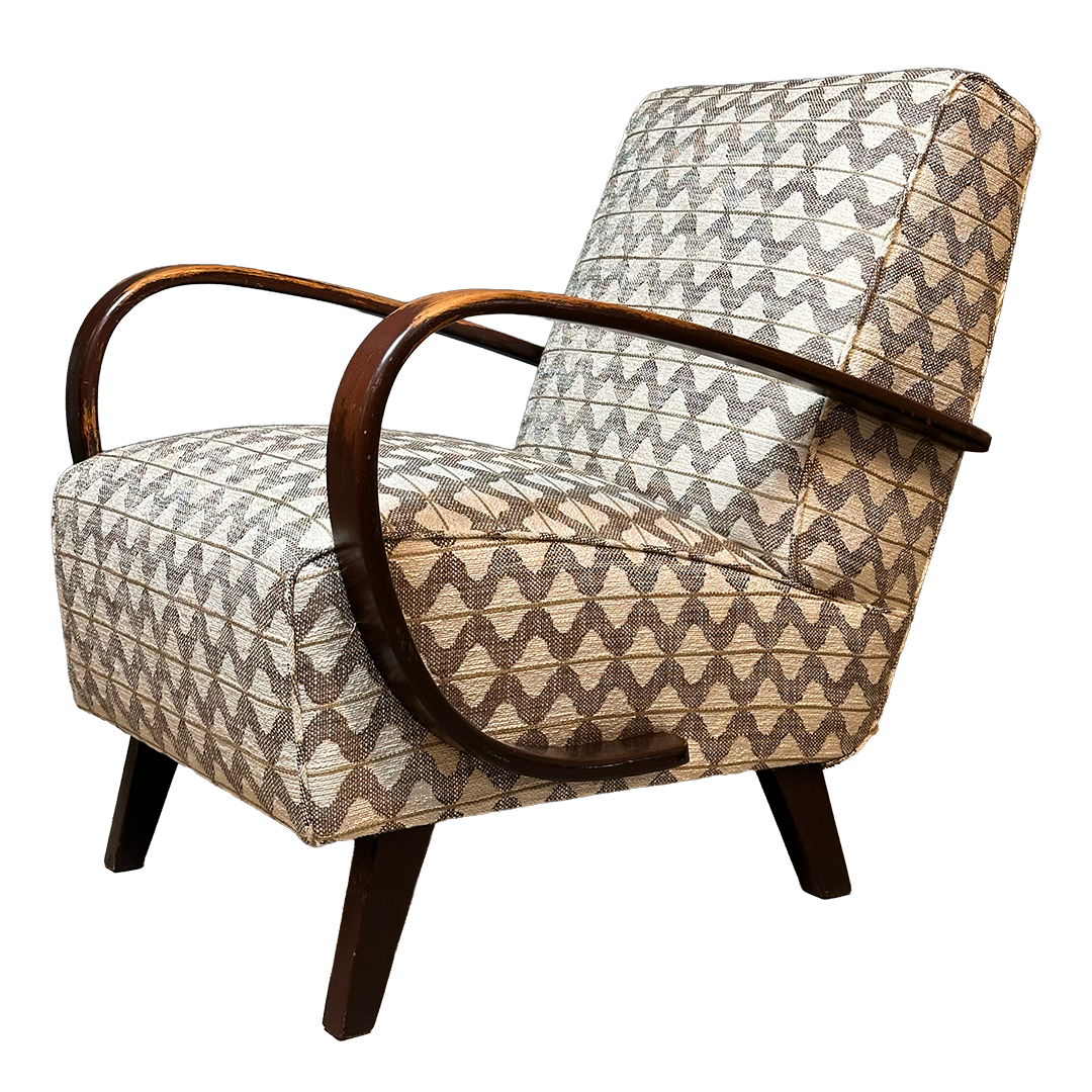 c1940 Jindřich Halabala : pair classic bentwood H-269 armchair, Schumaker