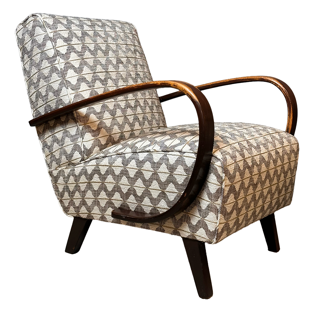 c1940 Jindřich Halabala : pair classic bentwood H-269 armchair, Schumaker