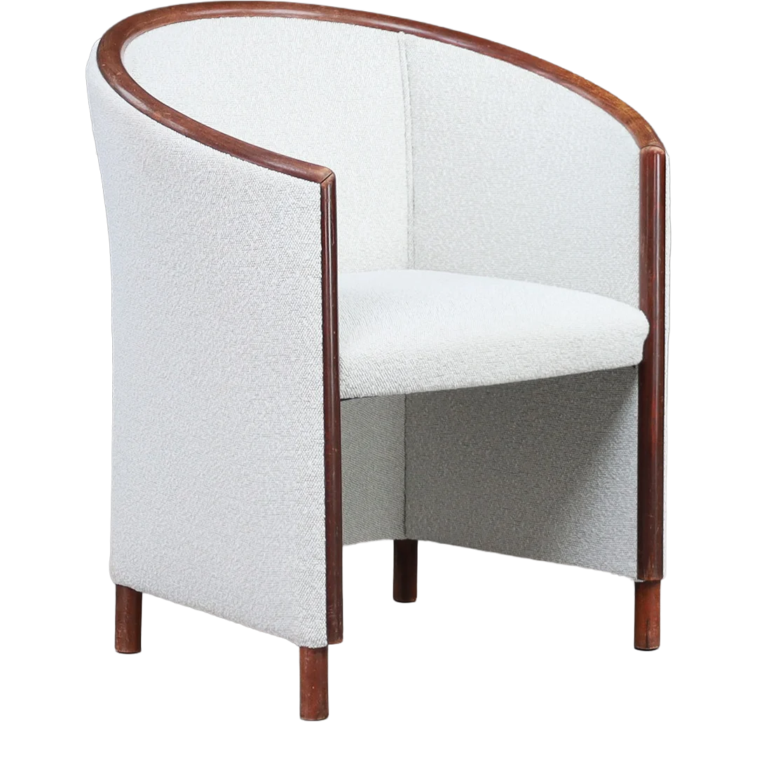 1970 Czech : Antti Nurmesniemi style tub chair in boucle, TON