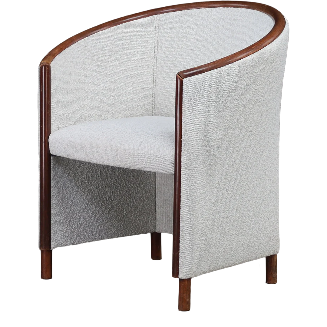 1970 Czech : Antti Nurmesniemi style tub chair in boucle, TON
