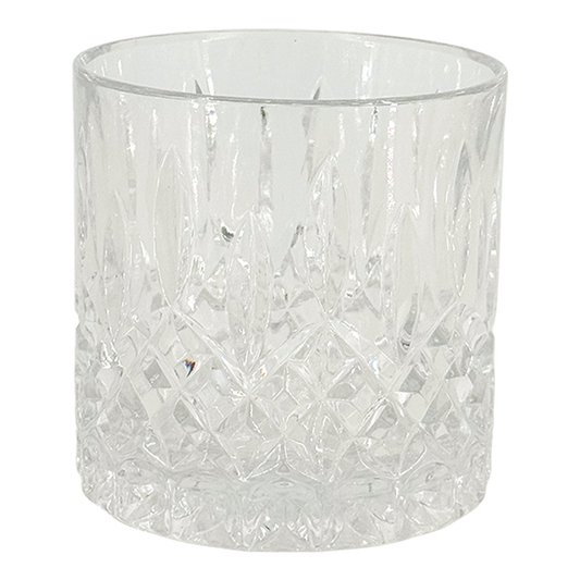Late 20thc : pressed glass diamond band whiskey tumbler