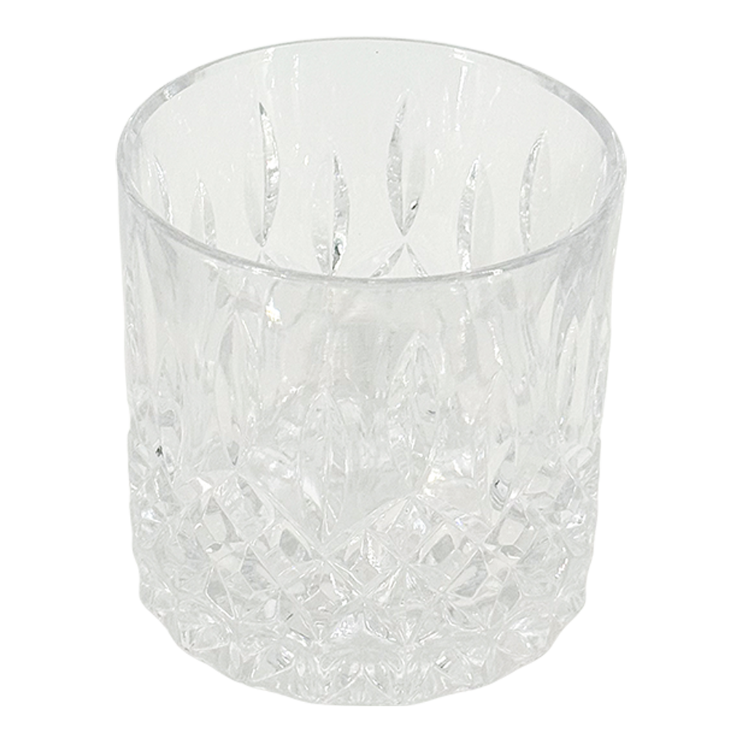 Late 20thc : pressed glass diamond band whiskey tumbler