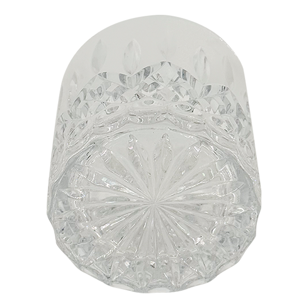 Late 20thc : pressed glass diamond band whiskey tumbler