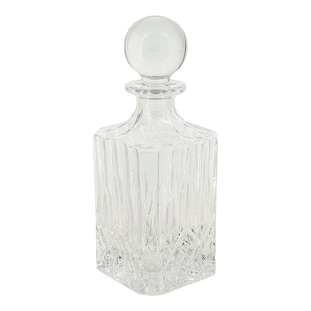 1980s Italy : 8" faceted crystal decanter from Tuscany