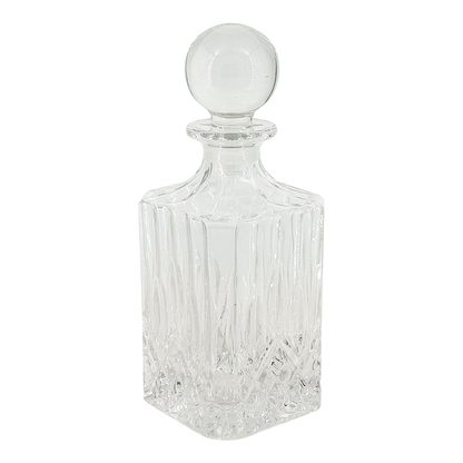 1980s Italy : 8" faceted crystal decanter from Tuscany