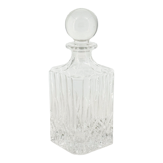 1980s Italy : 8" faceted crystal decanter from Tuscany