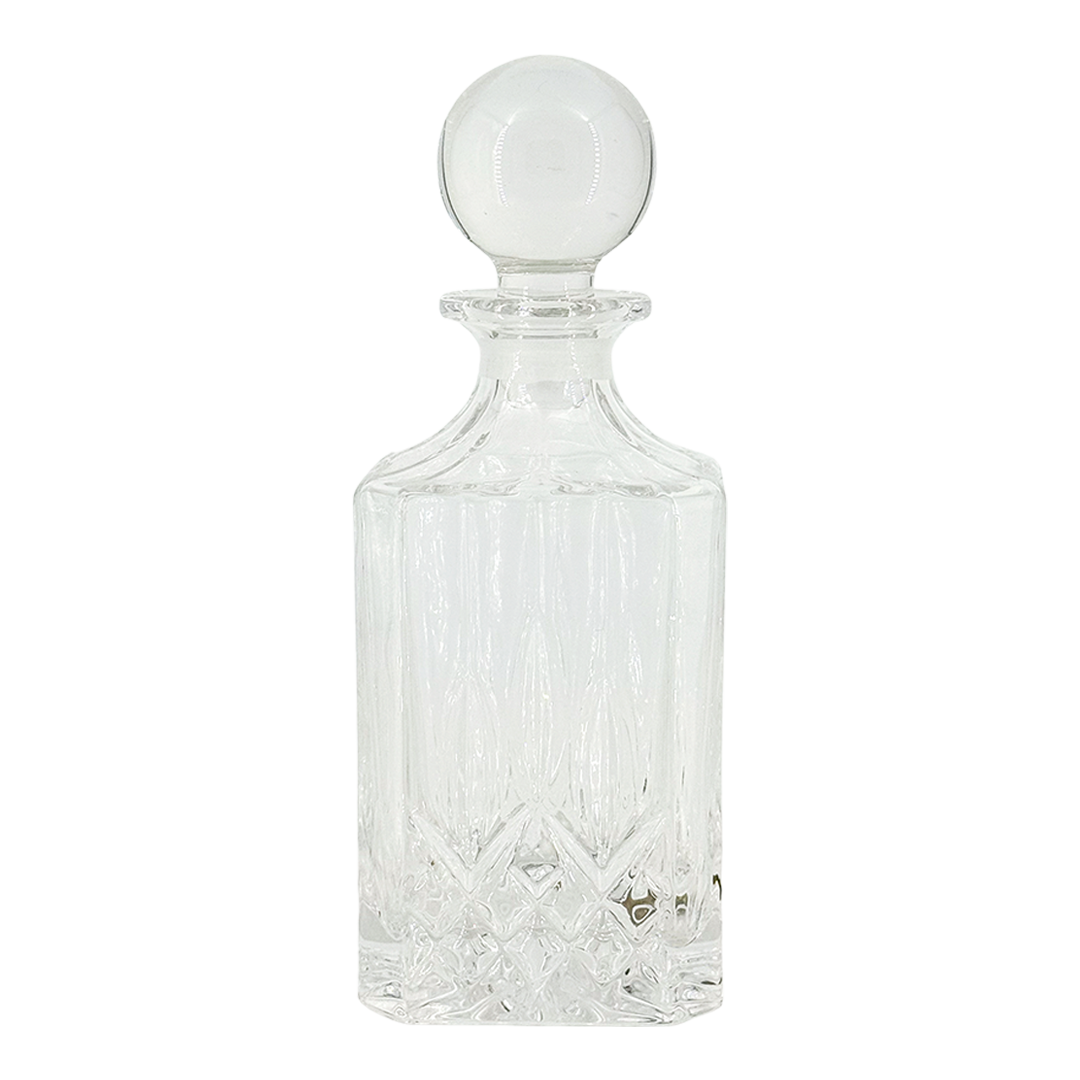 1980s Italy : 8" faceted crystal decanter from Tuscany