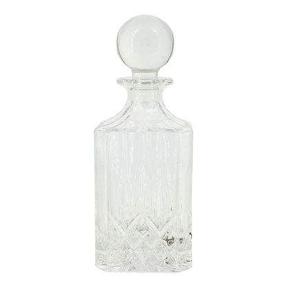 1980s Italy : 8" faceted crystal decanter from Tuscany