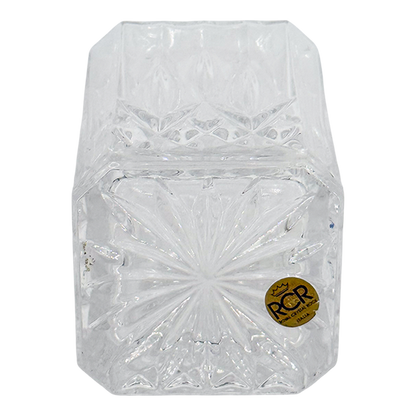 1980s Italy : 8" faceted crystal decanter from Tuscany