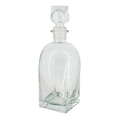 1960s Italian : distinctive modernist clear glass decanter