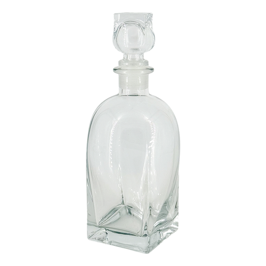 1960s Italian : distinctive modernist clear glass decanter