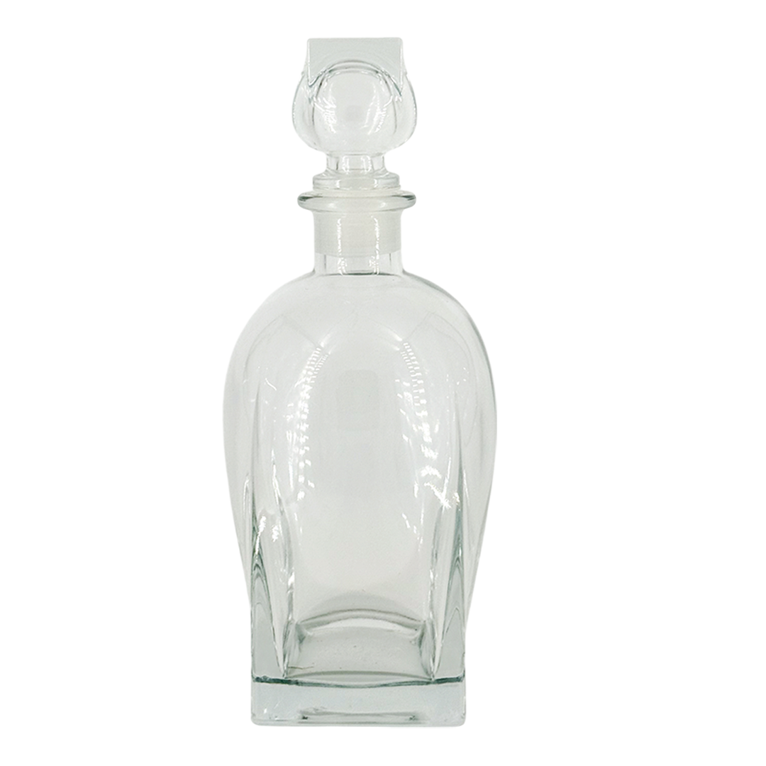 1960s Italian : distinctive modernist clear glass decanter