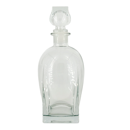 1960s Italian : distinctive modernist clear glass decanter