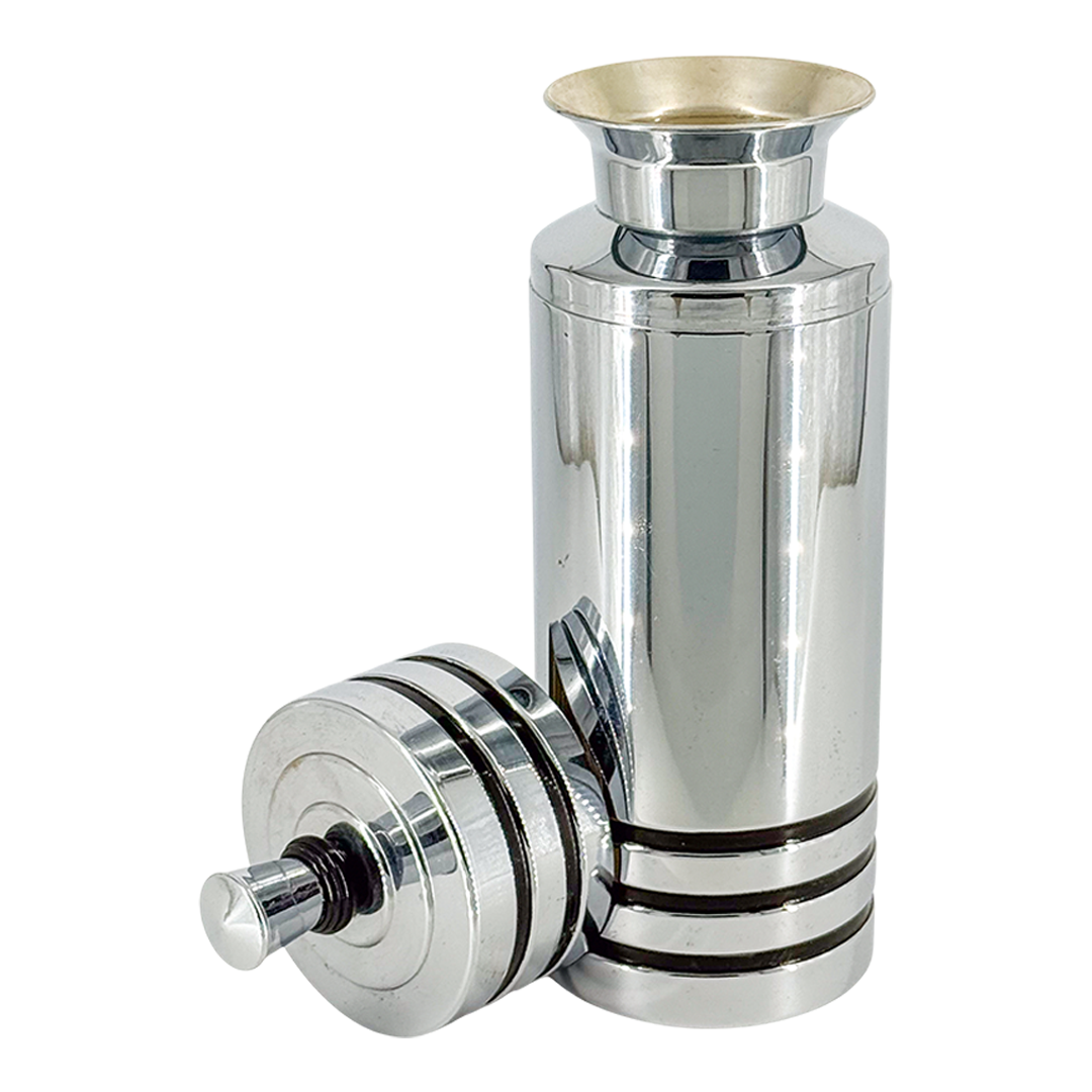 1940s American : Art Deco Chase U.S.A chrome cocktail shaker