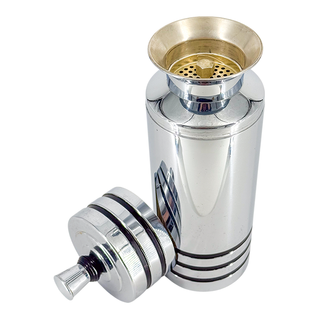 1940s American : Art Deco Chase U.S.A chrome cocktail shaker