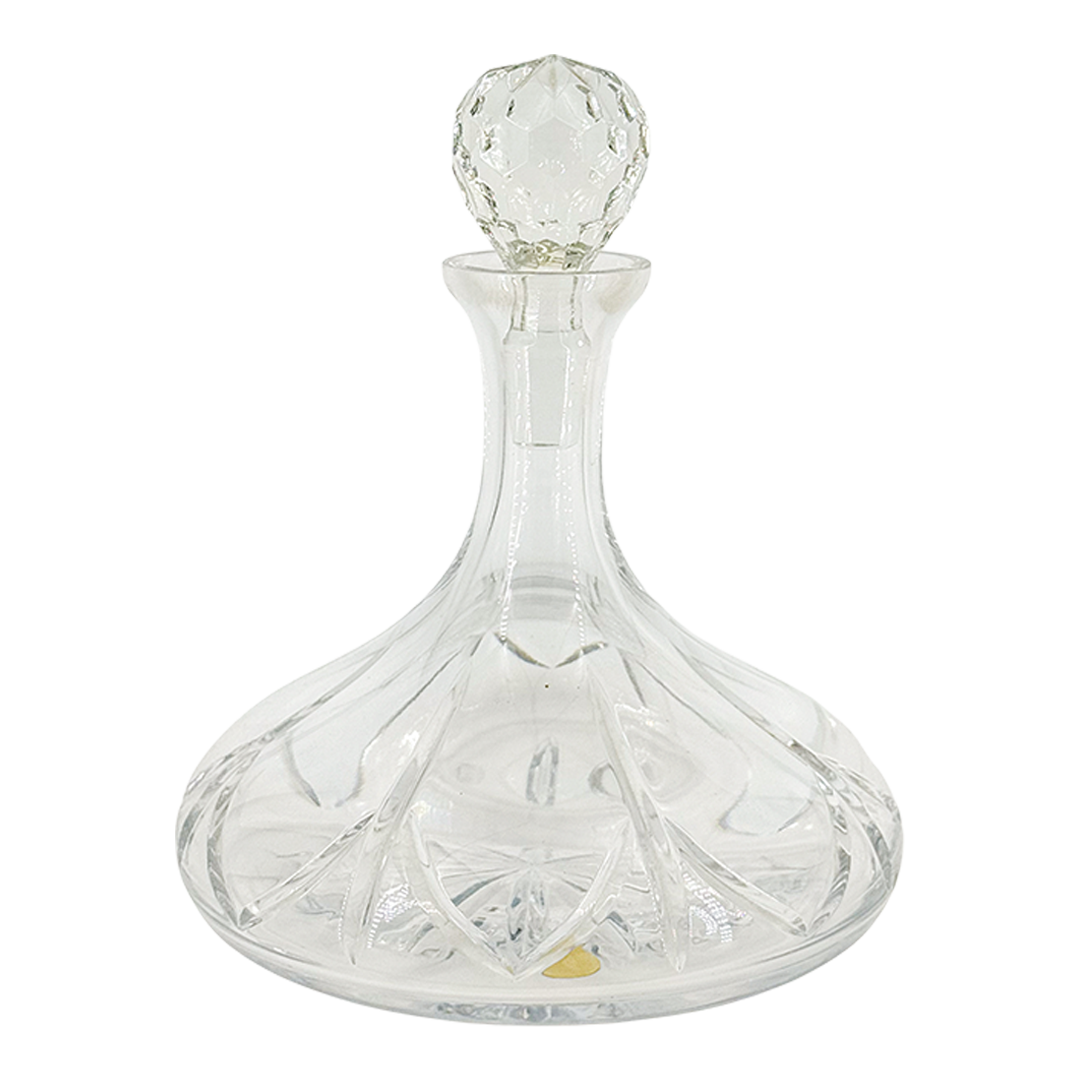 Late 20thc Portugal : 24% lead crystal starburst wine decanter