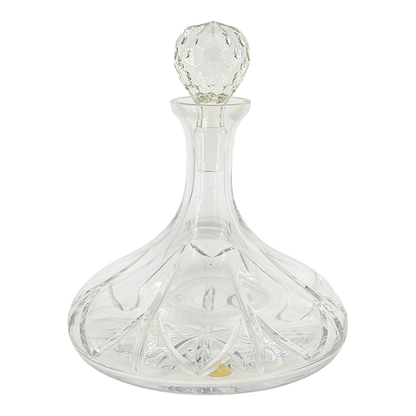 Late 20thc Portugal : 24% lead crystal starburst wine decanter