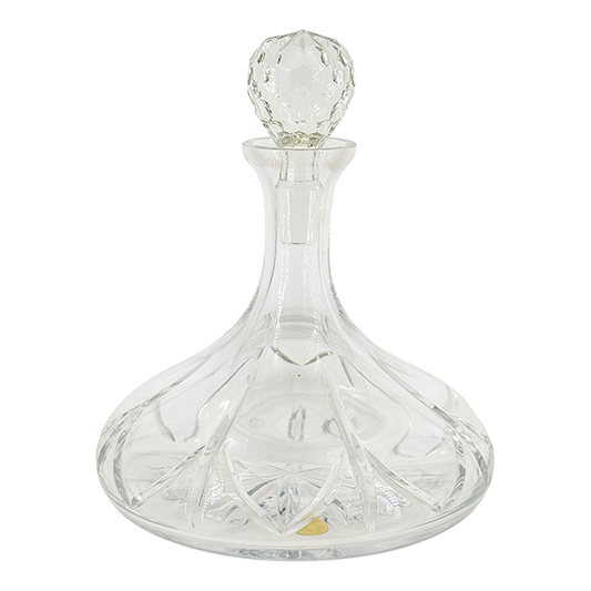 Late 20thc Portugal : 24% lead crystal starburst wine decanter